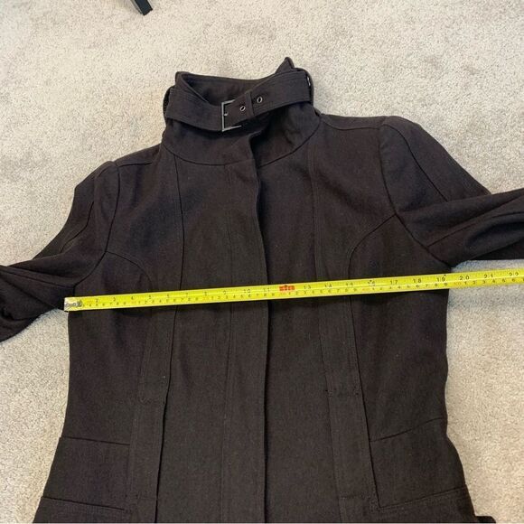 ZARA chocolate brown high neck coat Sz XL - Picture 8 of 9